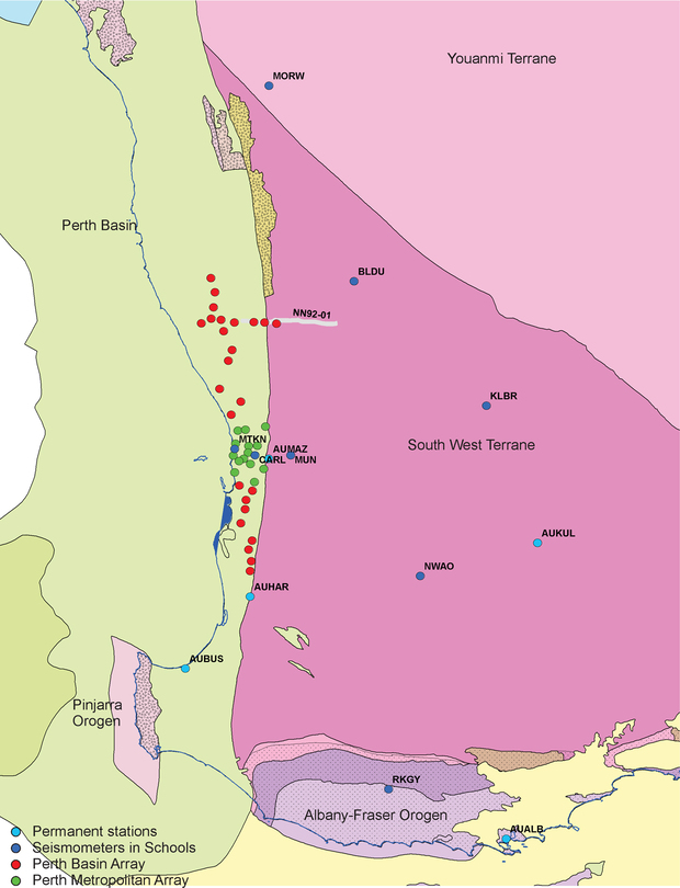Perth Basin passive seismic array