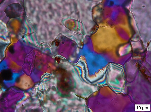 Microscopic view of a polished thin section