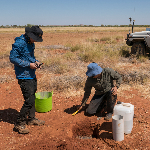 typical in-ground seismometer installation on Warrawagine Station in the  East Pilbara.