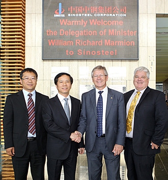 From left: Xiaoxuan Sun ( David ), Wu YongSheng, Minister Marmion, Director General Sellers.