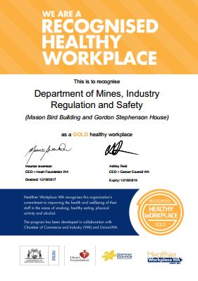 DMIRS receives GOLD Safe Way Award from IFAP