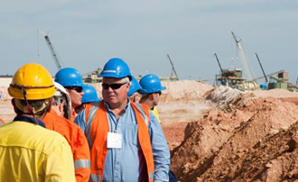DMP Director General Richard Sellers during a site visit to the Tropicana gold mine.