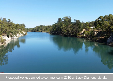 Proposed works planned to commence in 2016 at Black Diamond pit lake