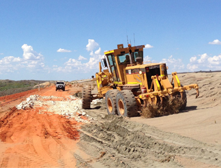 Construction of rock beds at Ellendale’s Tailings Storage Facility
