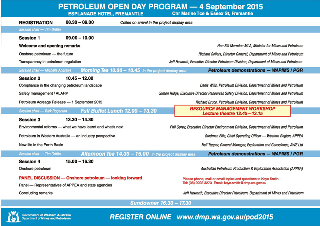 Petroleum Open Day  Friday 4 September 2015