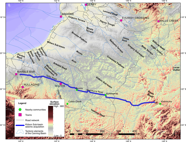 Location of the Kidson Sub-basin seismic survey