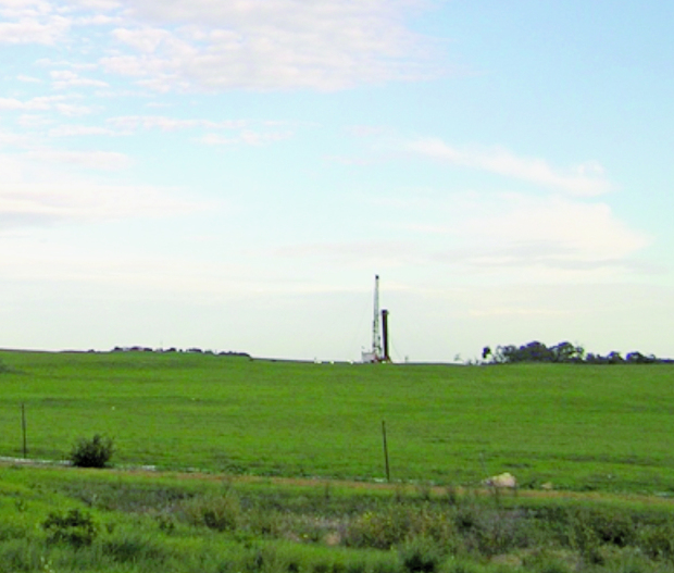 Petroleum exploration well on private land (Photo courtesy of DMP Petroleum Division)