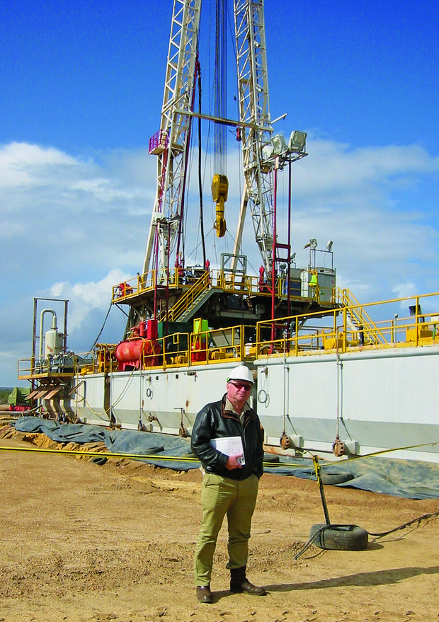 DMP petroleum safety inspector at petroleum well site in Perth Basin (Photo courtesy of DMP Petroleum Division)